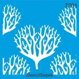 Mercanlar Deseni - 7201 | Stencil Boyama Şablonu - 20x20 cm | T1068