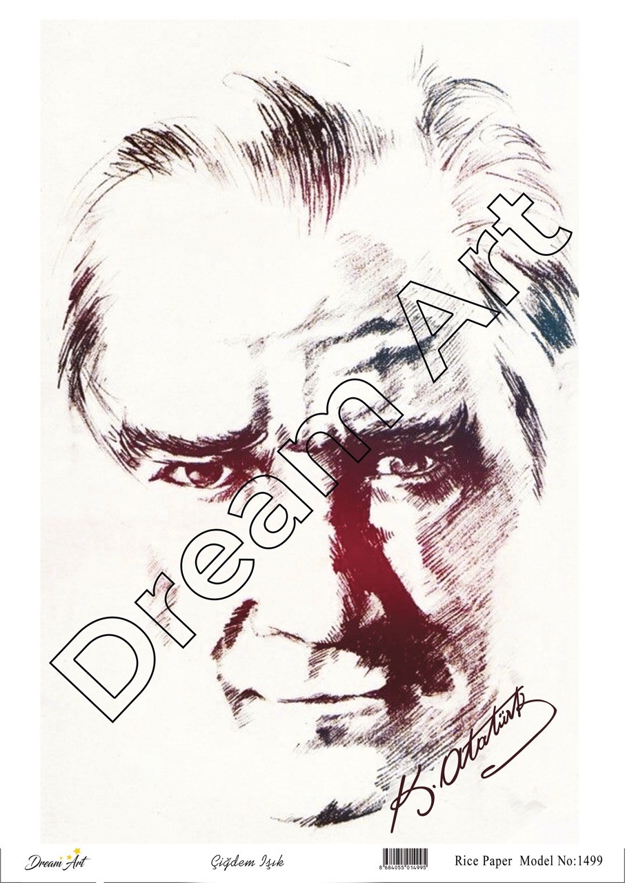 model-1499-dreamart-pirinc-dekopaj-kagidi.jpg Model 1499 Atatürk Model Dream Art Pirinç Dekopaj Kağıdı - Görsel 1