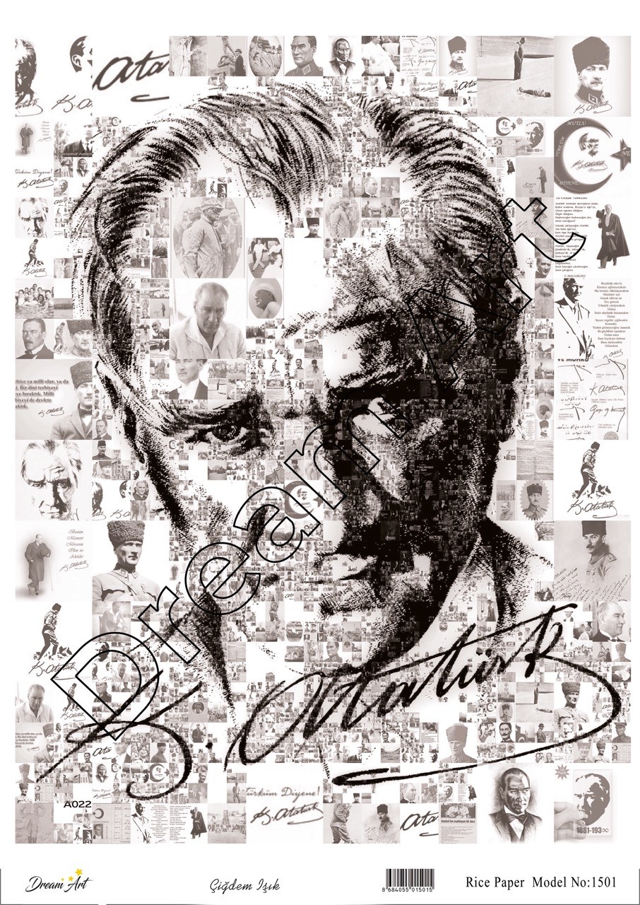 model-1501-dreamart-pirinc-dekopaj-kagidi.jpg Model 1501 Atatürk Model Dream Art Pirinç Dekopaj Kağıdı - Görsel 1