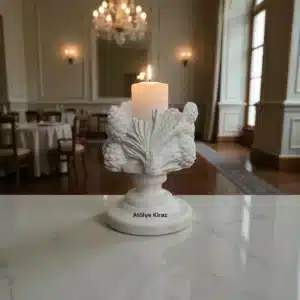 Kaideli Kozalak Mumluk : Dekoratif Ev Eşyası 8 Kaideli Kozalak Mumluk