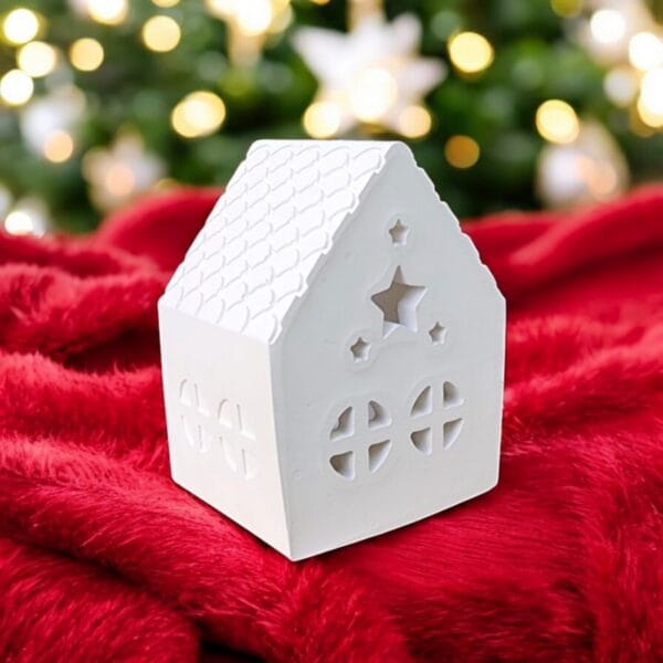 Işıklı Yıldız Ev (Pilli tealight dahil) 5x5,5x8 cm - Görsel 3