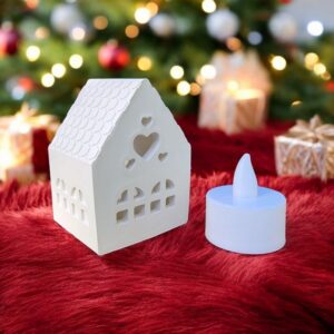 Işıklı Kalp Ev (Pilli tealight dahil) 5x5,5x8m