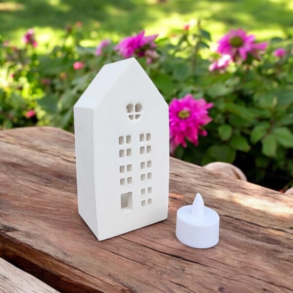 Işıklı Amsterdam Evi Orta (Pilli tealight dahil) 16x8x6 cm - Görsel 2