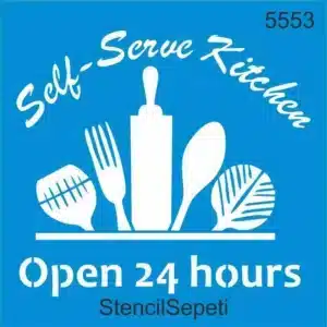 lf Service Mutfak Eşyası Figürler Deseni - 5553 | Stencil Boyama Şablonu - 30x30 cm | T1646