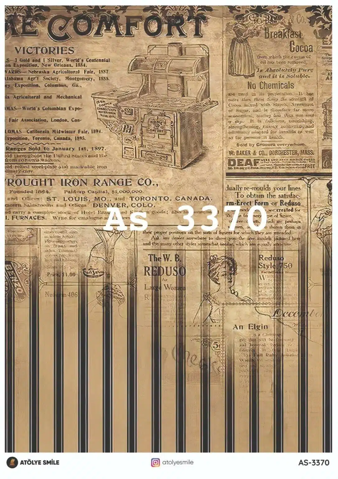 PD3370-AS-Pirinç Dekopaj Kağıdı-29x42 cm | Eski Gazete ve Dergi Sayfası Temalı 1 Pd3370-As-Pirinç Dekopaj Kağıdı-29X42 Cm | Eski Gazete Ve Dergi Sayfası Temalı