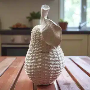 Ham Taş Tozu Rattan Armut Figürü : Boyanabilir Modern Meyve Heykeli 5 Ham Polyester Rattan Armut Figürü : Boyanabilir Modern Meyve Heykeli