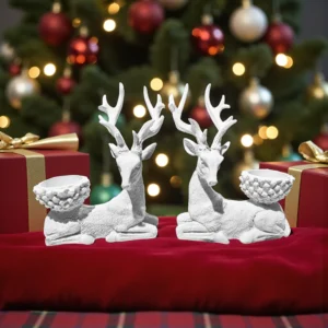Polyester Geyik Mumluk Seti : İkili Boyanabilir Yılbaşı Figür Dekor