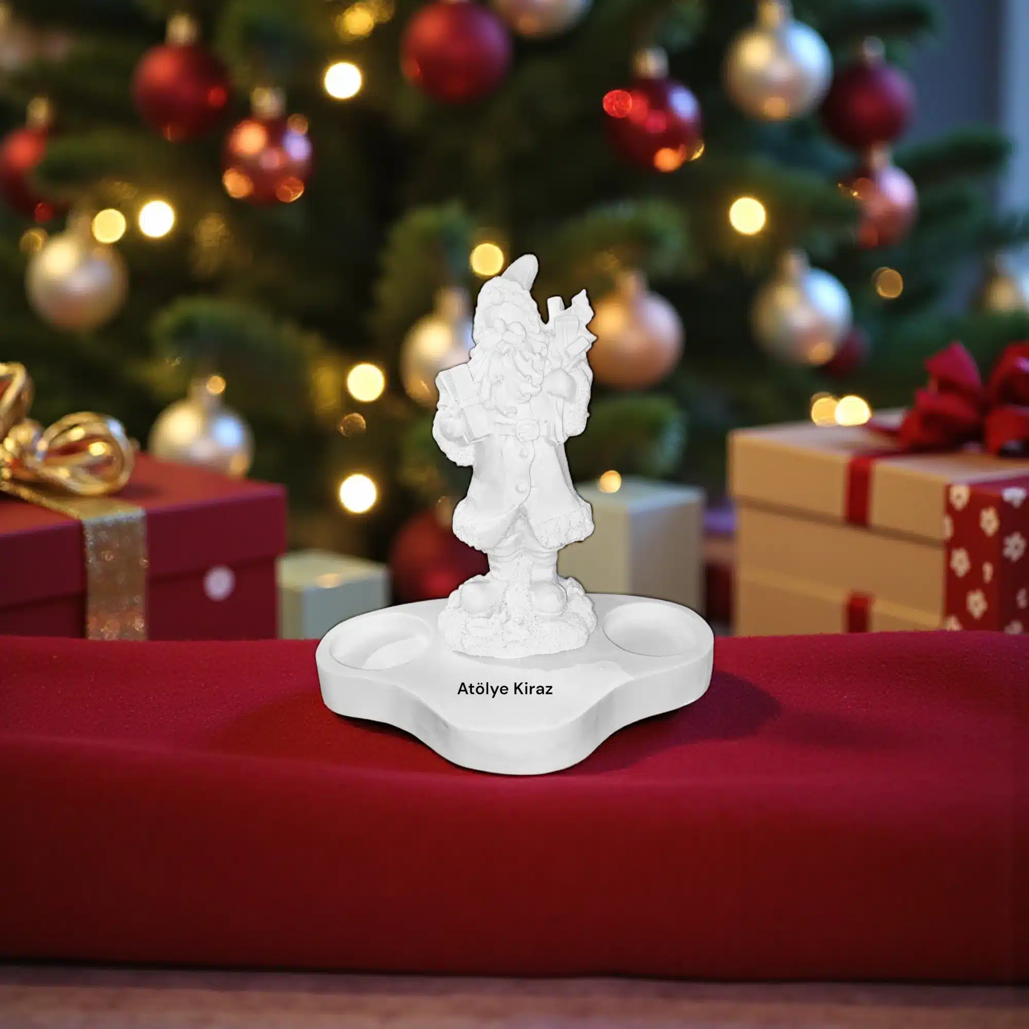 Noel Baba Polyester Mumluk : Boyanabilir Yılbaşı Dekoru 2 Noel Baba Polyester Mumluk : Boyanabilir Ağaçlı Yılbaşı Dekoru