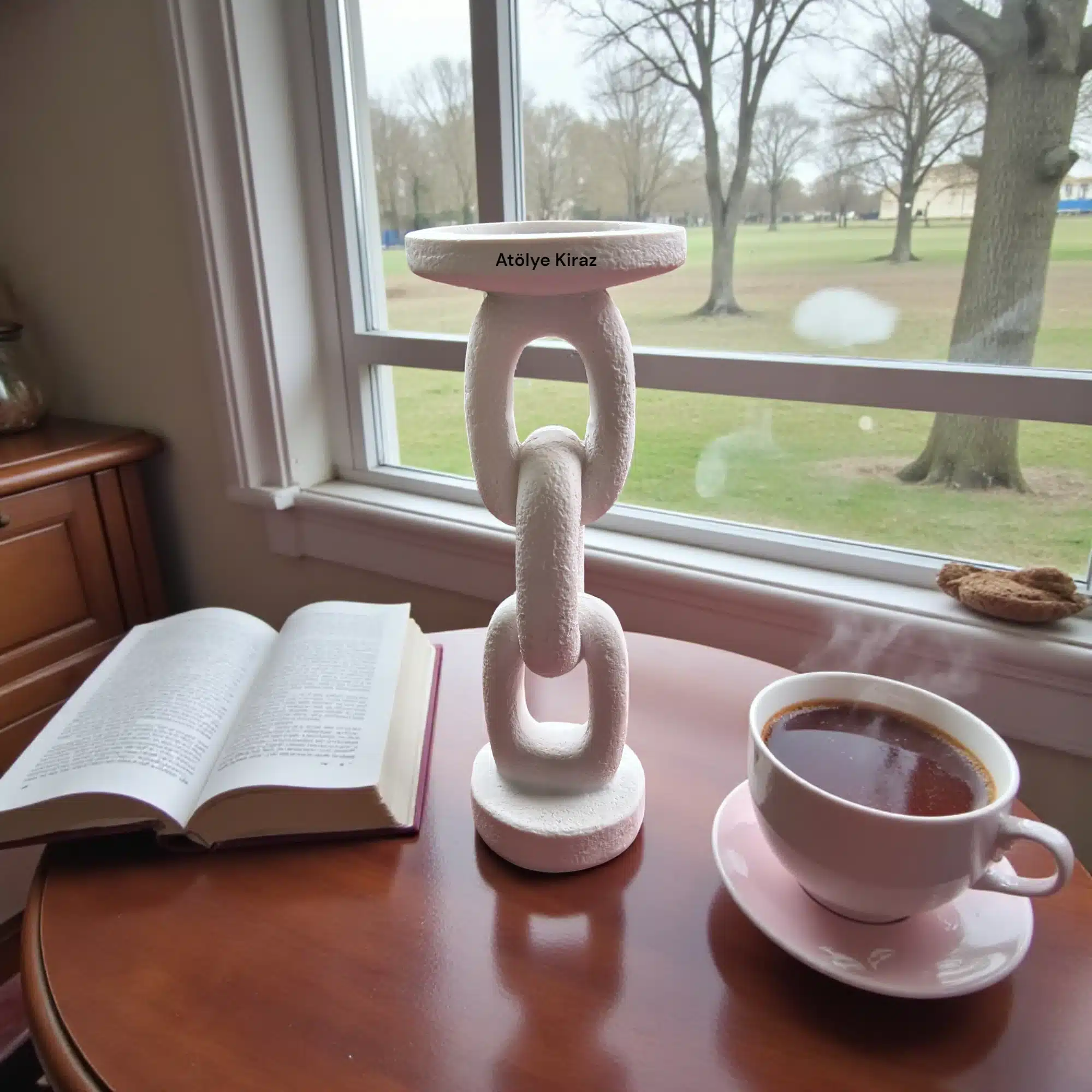 Zincir Figürlü Mumluk Seti : Boyanabilir Modern Sanat Dekoru 4 Zincir Figürlü Mumluk Seti : Boyanabilir Modern Sanat Dekoru | Küçük Tabanlı