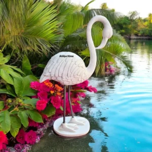 Metal-Ayakli-Flamingo-Figürü