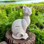 rattan-desenli-asil-kedi-heykeli
