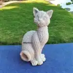 rattan-desenli-asil-kedi-heykeli