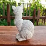 rattan-desenli-asil-kedi-heykeli
