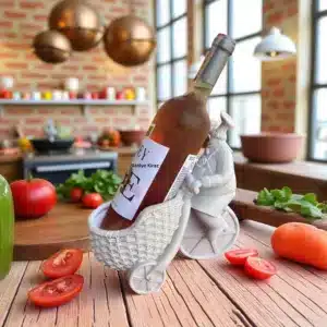 Ham Polyester Şaraplık : Şef Figürlü Bisikletli Şişe Tutucu