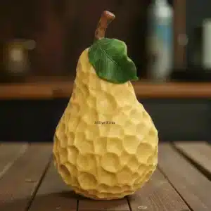 Petek Desenli Sarı Armut Figürü : Estetik Mutfak ve Ev Dekoru