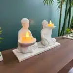 Ham Polyester Buda Mumluk Seti : İkili Yoga ve Meditasyon Figürü