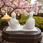 Ham Polyester Buda Mumluk Seti : İkili Yoga ve Meditasyon Figürü