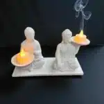 Ham Polyester Buda Mumluk Seti : İkili Yoga ve Meditasyon Figürü