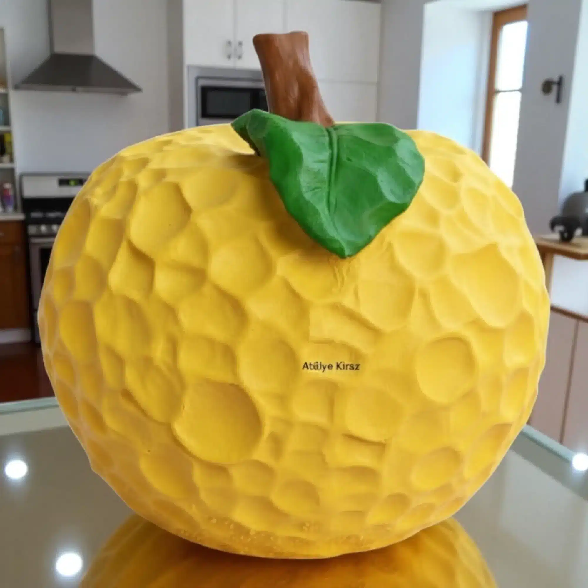 Polyester Petek Desenli Elma : Ev Dekoru Dekoratif Obje 1 Petek Desenli Sarı Elma