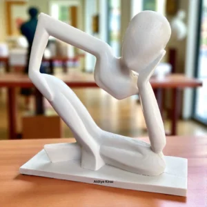 Ham Polyester Düşünen Adam Heykeli : Soyut İnsan Figürü - (6x20,5x20 cm) 11 pol76 9