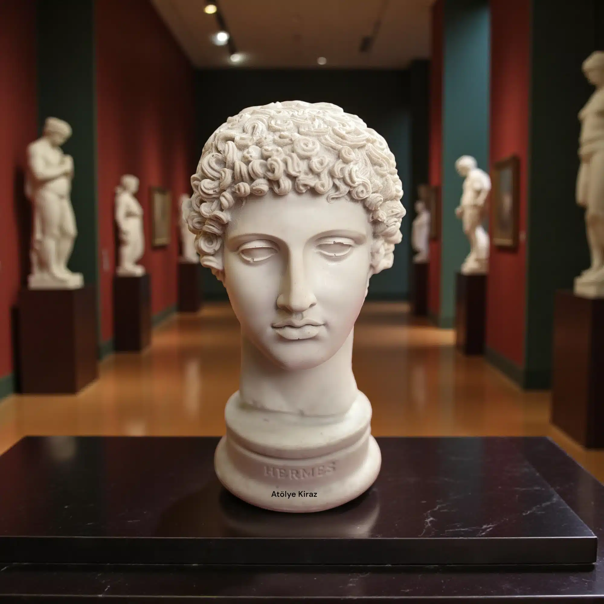 Boyanabilir Hermes Büstü : Ham Polyester Antik Yunan Heykel Figürü 2 Boyanabilir Hermes Büstü : Ham Polyester Antik Yunan Heykel Figürü