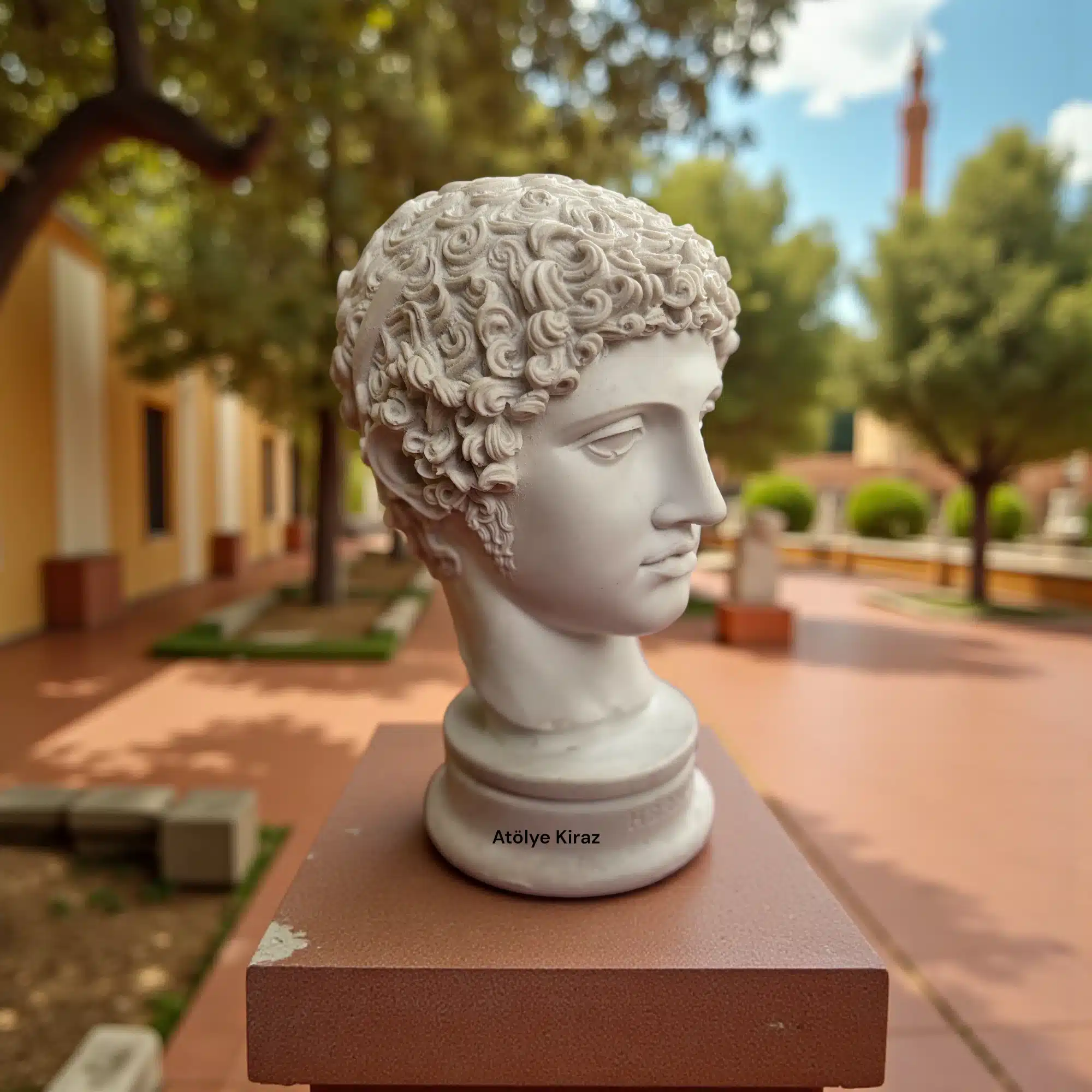 Boyanabilir Hermes Büstü : Ham Polyester Antik Yunan Heykel Figürü 6 Boyanabilir Hermes Büstü : Ham Polyester Antik Yunan Heykel Figürü