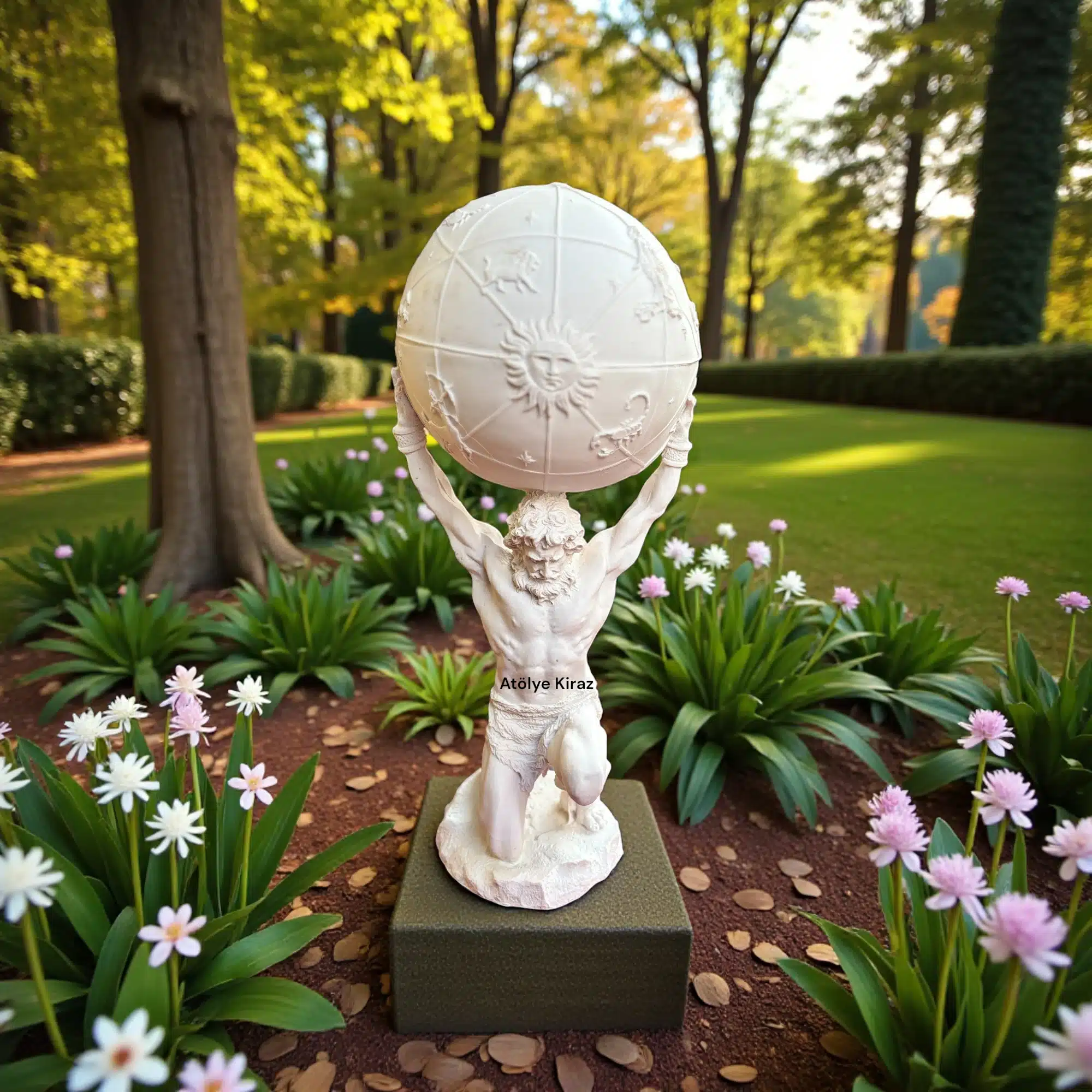 Atlas Heykeli (Dünyayı Taşıyan Adam)-Ham Polyester Mitolojik Obje 2 Boyanabilir Atlas Heykeli (Dünyayı Taşıyan Adam) - Ham Polyester Mitolojik Figür