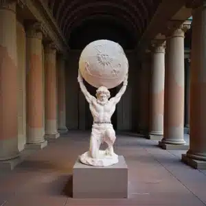 Boyanabilir Atlas Heykeli (Dünyayı Taşıyan Adam) - Ham Polyester Mitolojik Figür