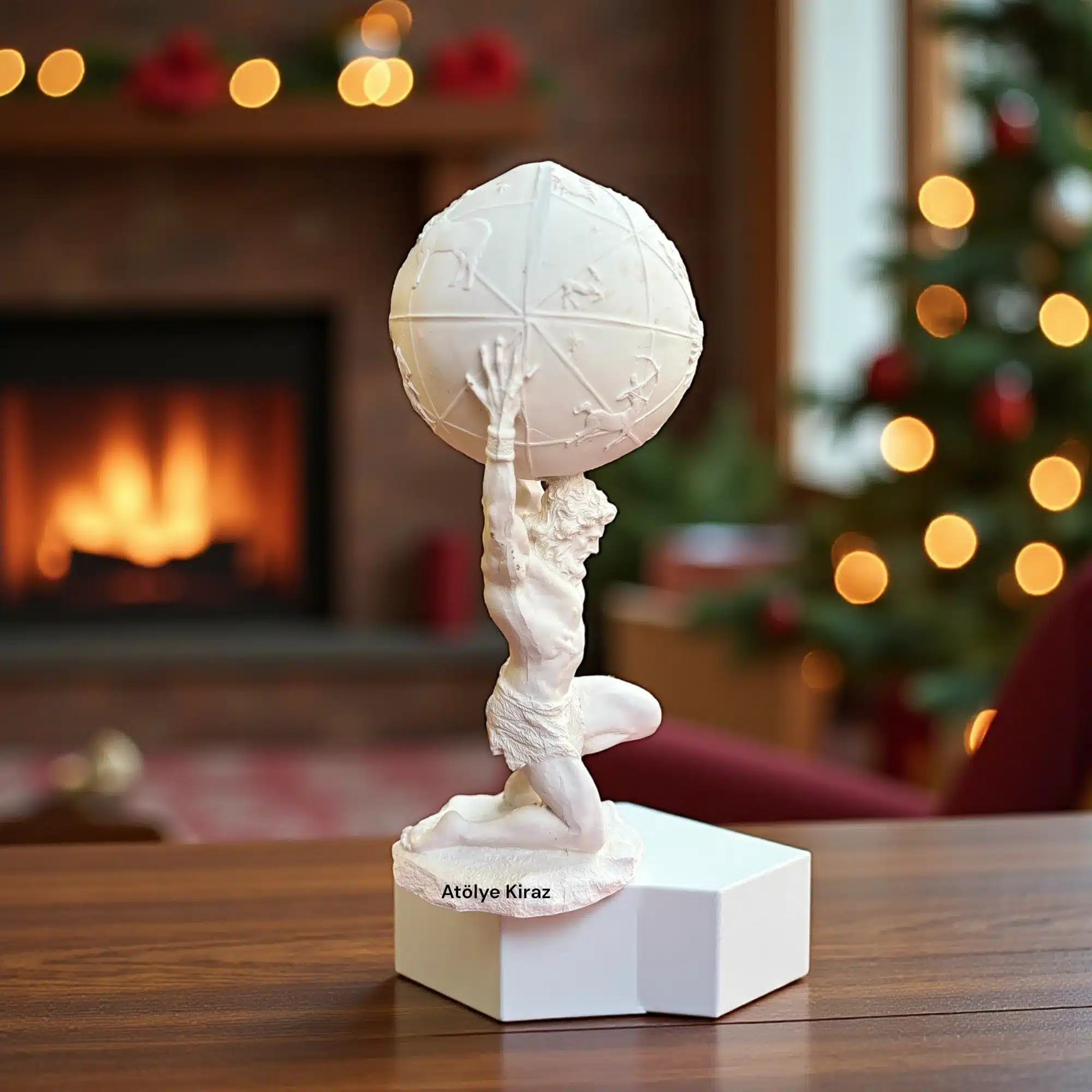 Atlas Heykeli (Dünyayı Taşıyan Adam)-Ham Polyester Mitolojik Obje 6 Boyanabilir Atlas Heykeli (Dünyayı Taşıyan Adam) - Ham Polyester Mitolojik Figür