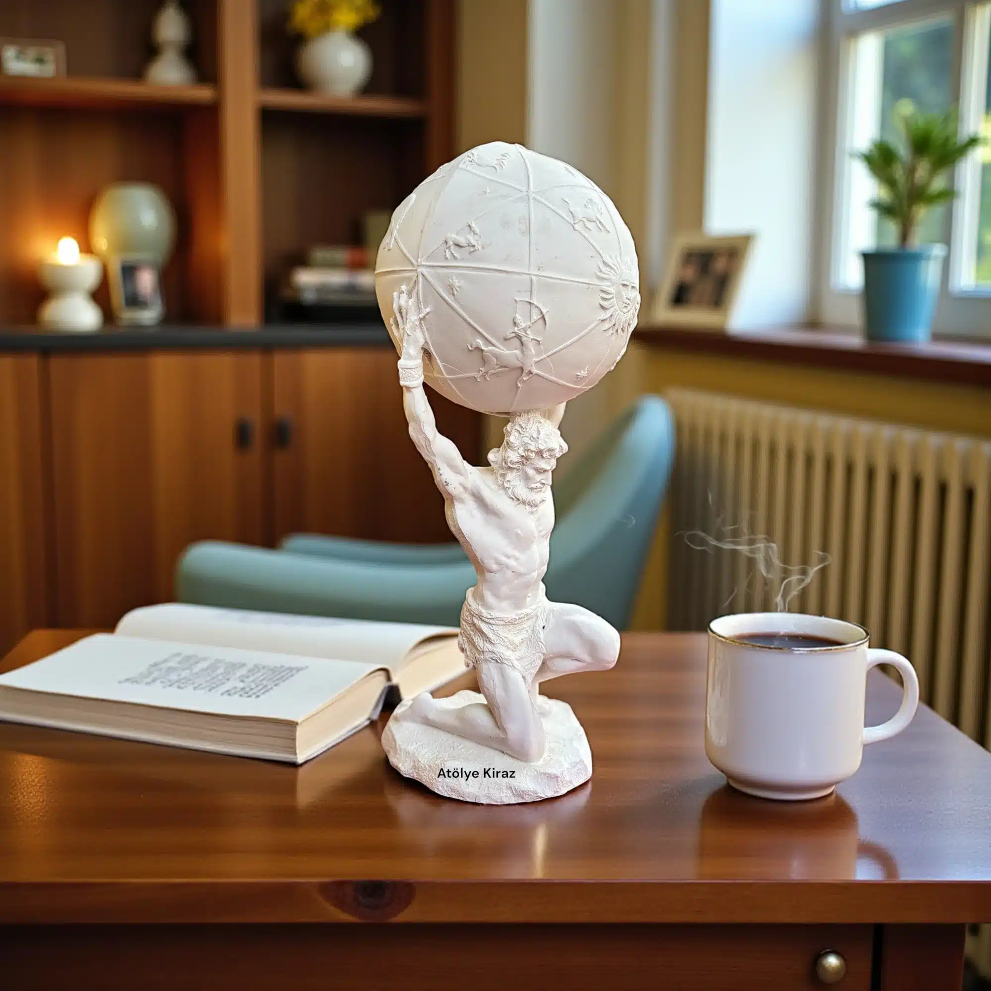 Atlas Heykeli (Dünyayı Taşıyan Adam)-Ham Polyester Mitolojik Obje 5 Boyanabilir Atlas Heykeli (Dünyayı Taşıyan Adam) - Ham Polyester Mitolojik Figür