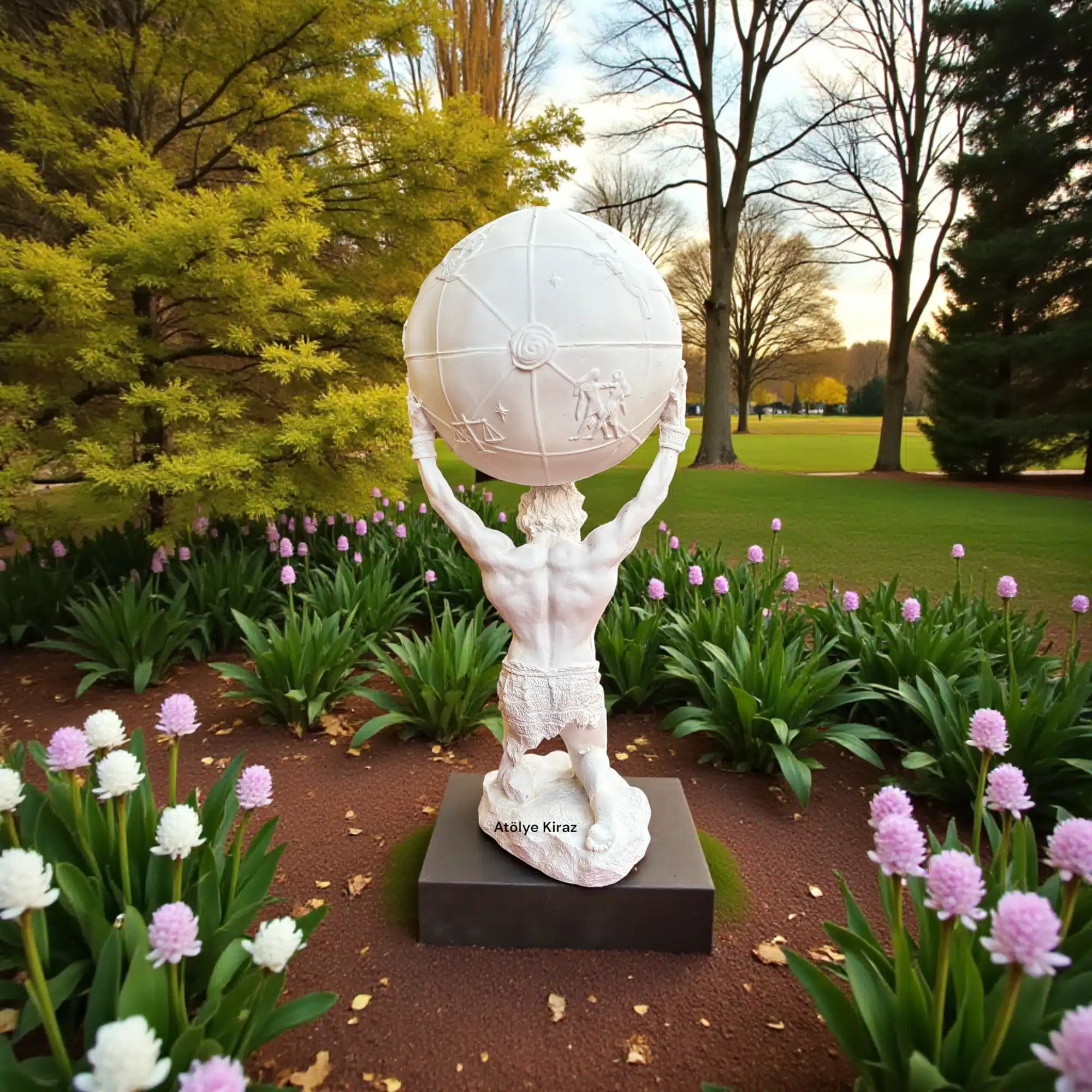 Atlas Heykeli (Dünyayı Taşıyan Adam)-Ham Polyester Mitolojik Obje 9 Boyanabilir Atlas Heykeli (Dünyayı Taşıyan Adam) - Ham Polyester Mitolojik Figür