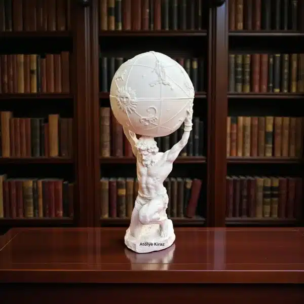 Boyanabilir Atlas Heykeli (Dünyayı Taşıyan Adam) - Ham Polyester Mitolojik Figür