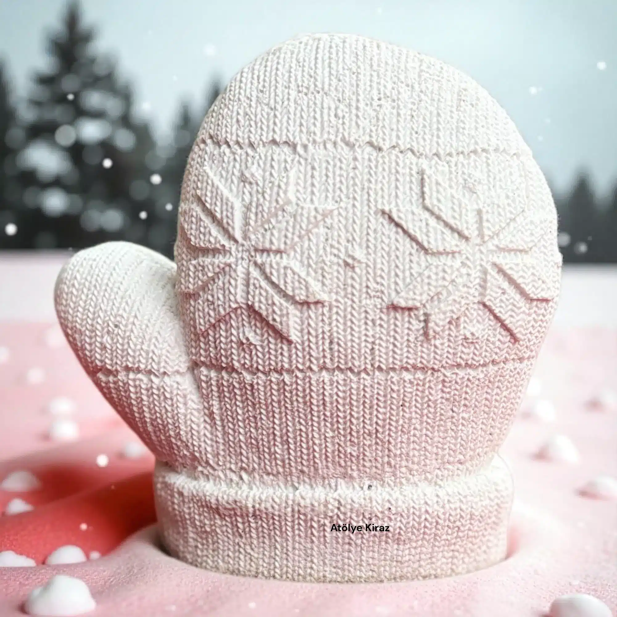 Ham Polyester Örgü Eldiven Figürü : Boyanabilir Kış Dekoratif Objesi - (4x9x9,5 cm) 1 Ham Polyester Örgü Eldiven Figürü : Boyanabilir Kış Dekoratif Objesi