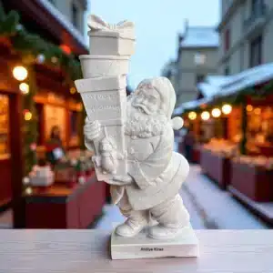 Ham Polyester Hediye Paketleri Taşıyan Noel Baba Heykeli : Yılbaşı Temalı Boyanabilir Biblo