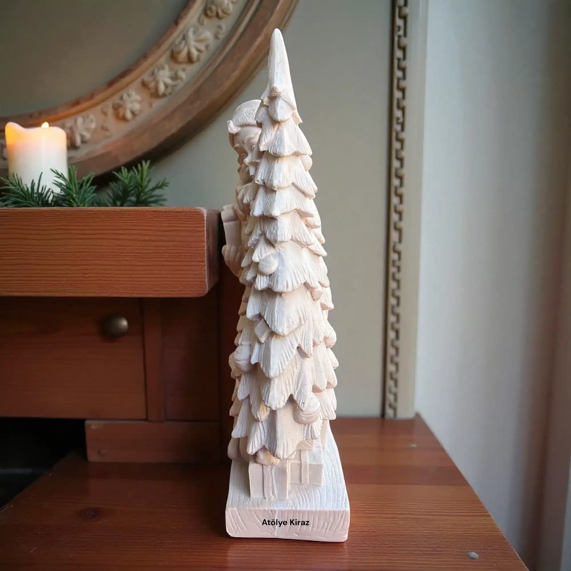 Ham Polyester Noel Baba ve Ağaç Figürü : Yılbaşı Hediyesi ve Ev Dekoru - (7x21x28,5 cm) 5 Ham Polyester Noel Baba ve Ağaç Figürü : Yılbaşı Hediyesi ve Ev Dekoru