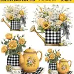 Ütü ile Rub On Transfer Kağıdı: Dekoratif Süsleme Kağıdı-RBN01-LRA | 30x30 cm