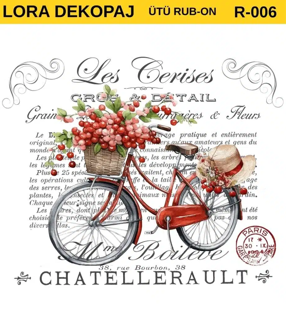 Ütü ile Rub On Transfer Kağıdı: Dekoratif Süsleme Kağıdı-RBN06-LRA | 30x30 cm 1 Ütü Ile Rub On Transfer Kağıdı: Dekoratif Süsleme Kağıdı-Rbn06-Lra | 30X30 Cm