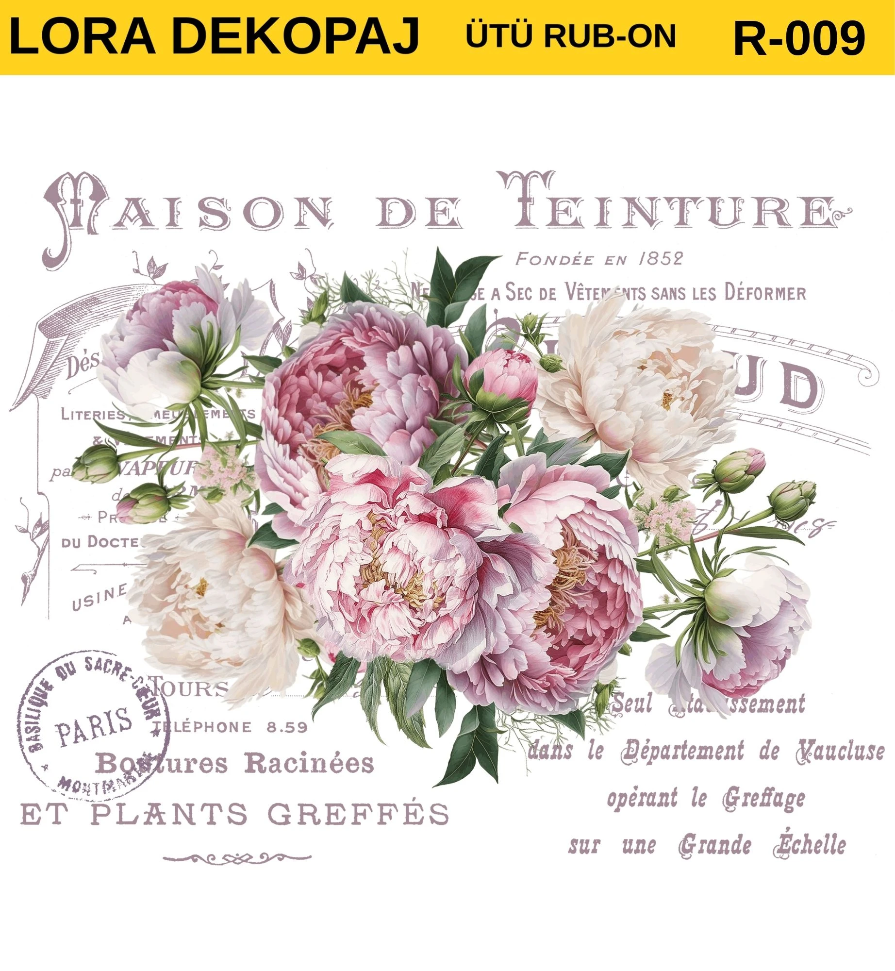 Ütü ile Rub On Transfer Kağıdı: Dekoratif Süsleme Kağıdı-RBN09-LRA | 30x30 cm 1 Ütü Ile Rub On Transfer Kağıdı: Dekoratif Süsleme Kağıdı-Rbn09-Lra | 30X30 Cm