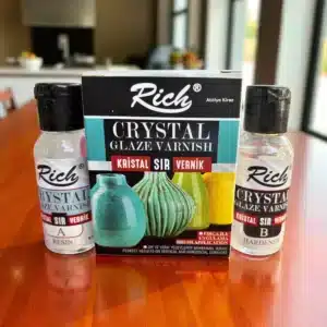 Rich Kristal Sır Vernik 30+30 ml | 2 Kompenantlı Epoksi Vernik Parlak 3 Rich Kristal Sır Vernik | 2 Kompenantlı Epoksi Vernik Parlak