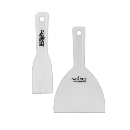 Rölyef Spatula 2'Li Set Ince Ve Geniş Uçlu Beyaz Plastik Hobi Spatulası Atölye Kiraz