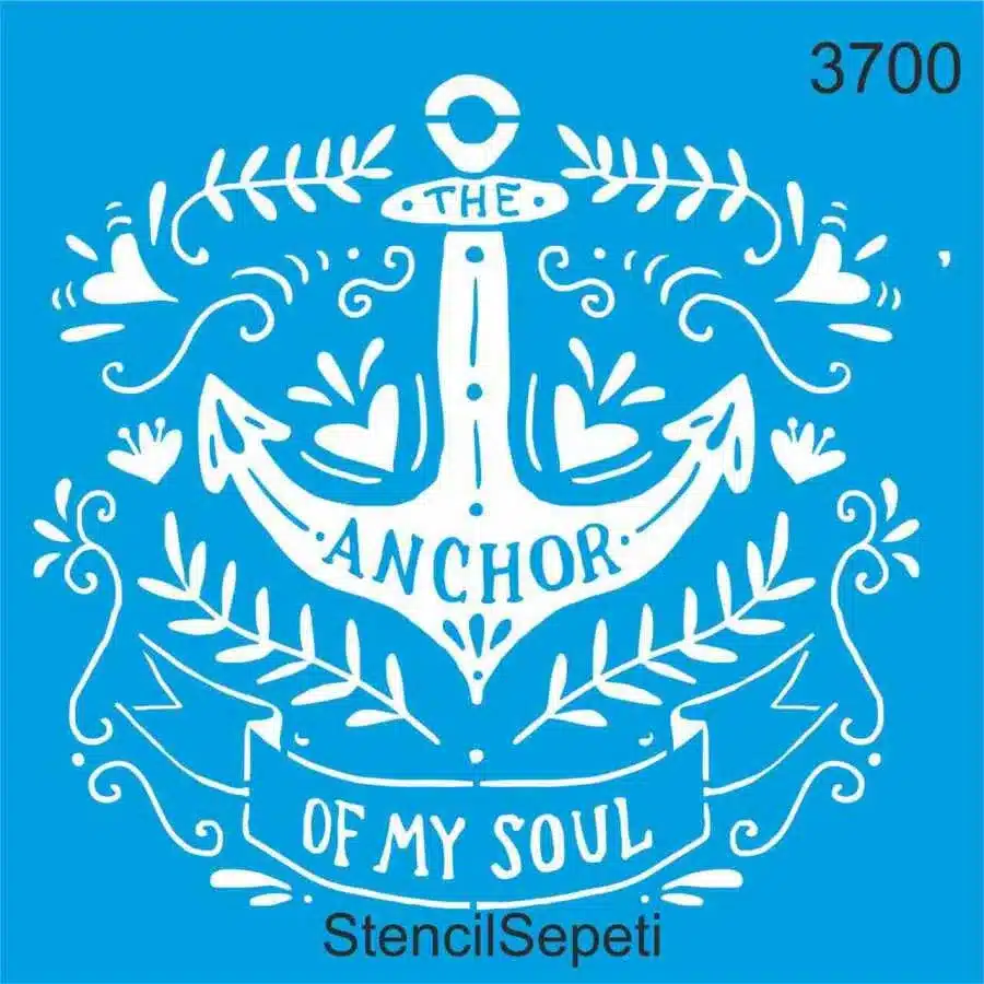 Ruhun Çapası Deseni-3700 | Stencil Boyama Şablonu-30x30 cm | T1758 1 Ruhun Çapası Deseni - 3700 | Stencil Boyama Şablonu - 30X30 Cm | T1758