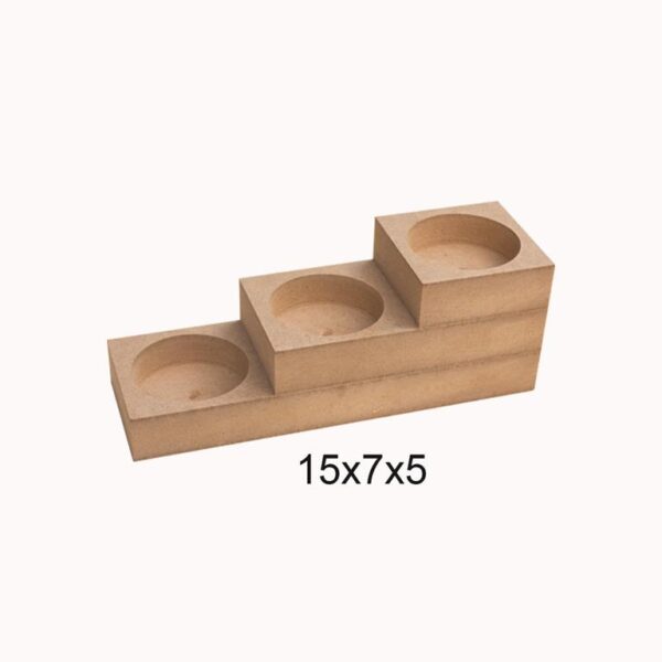 ŞA167 Merdiven T-Light Mumluk (3 mumluk yeri) 15x7x5 cm