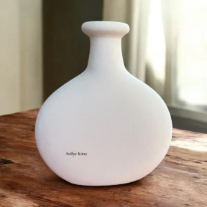 Seramik Yuvarlak Kenarlı Matara - Dekoratif İbrik Vazo 6x22x25,5 cm | Dekoratif Obje 8 Seramik Yuvarlak Kenarlı Matara