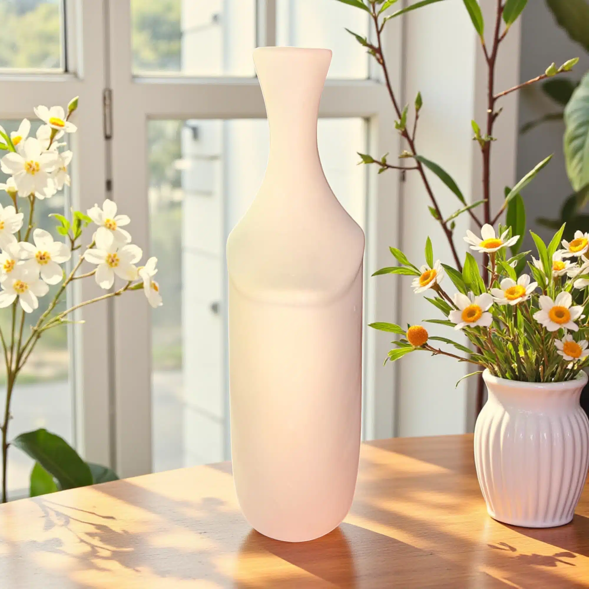 Seramik Oval Kenarlı Matara-Modern Dekoratif İbrik: Dekoratif Obje 4 Seramik Oval Kenarlı Matara-Modern Dekoratif İbrik: Dekoratif Obje - Görsel 4