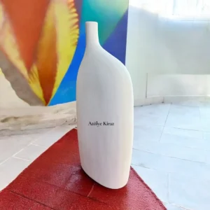 Seramik Oval Kenarlı Matara - Modern Dekoratif İbrik 6,5x16x25,5 cm | Dekoratif Obje 9 Seramik Oval Kenarlı Matara