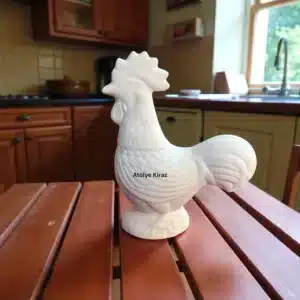 Ham Seramik Horoz Figürü : Otantik Çiftlik Evi Biblosu ve Objesi