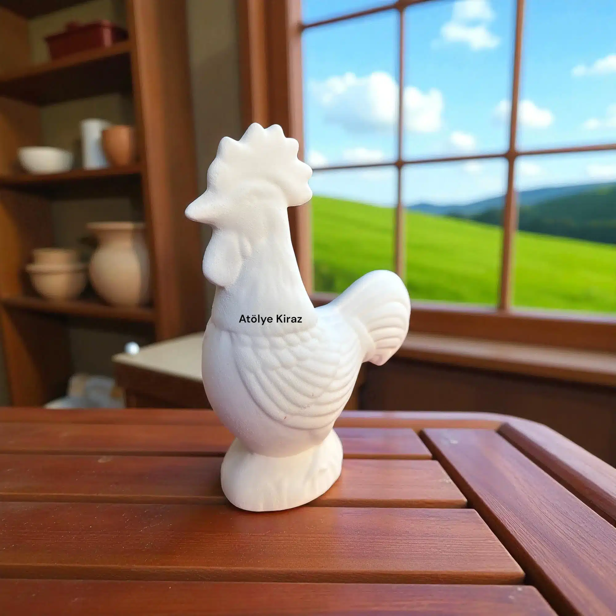 Ham Seramik Horoz Figürü : Otantik Çiftlik Evi Biblosu ve Objesi 7 Ham Seramik Horoz Figürü : Otantik Çiftlik Evi Biblosu ve Objesi