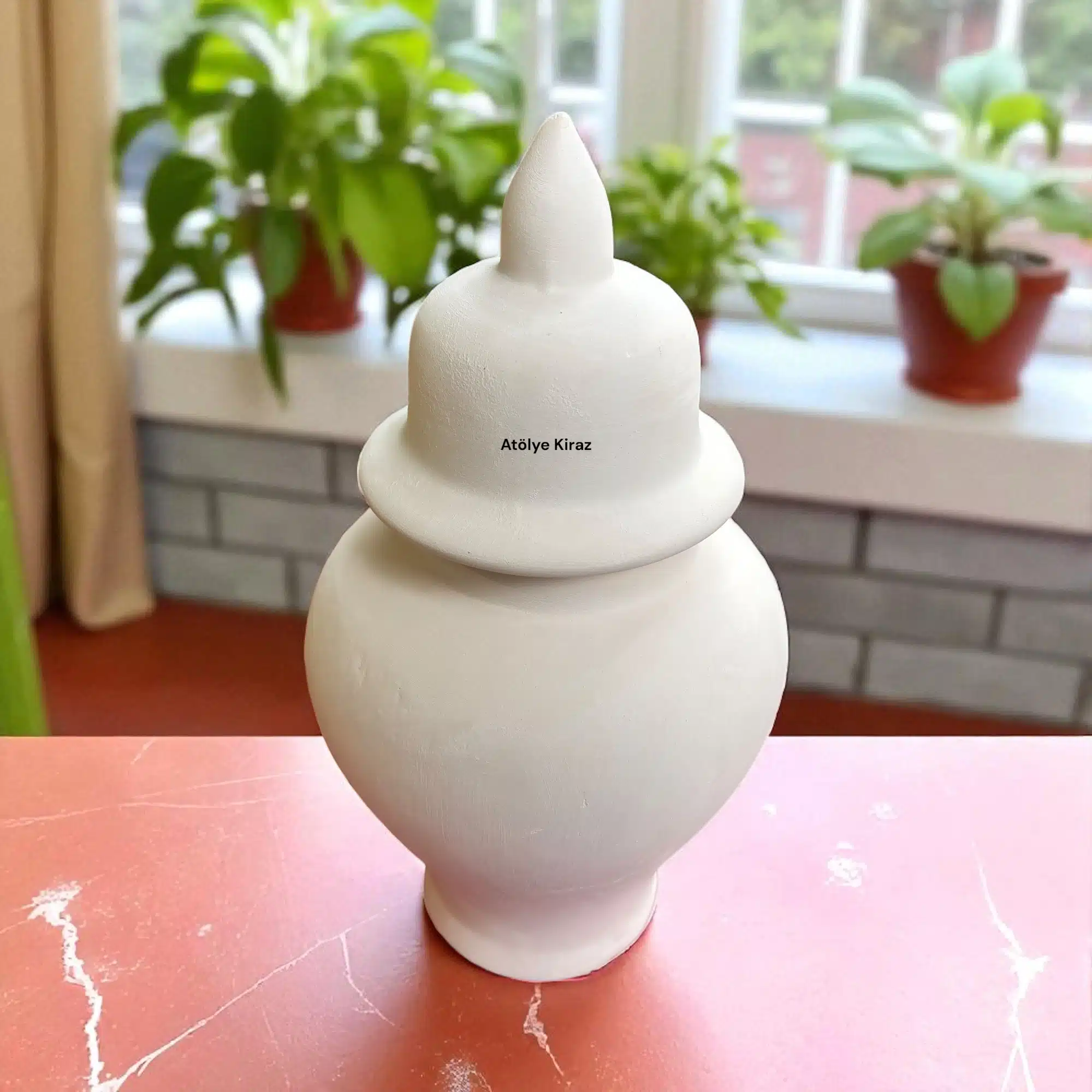 Seramik Şah Küp Obje - Dekoratif Vazo / Kavanoz 13x13x28 cm | Dekoratif Obje 2 Seramik Şah Küp Obje - Dekoratif Vazo / Kavanoz