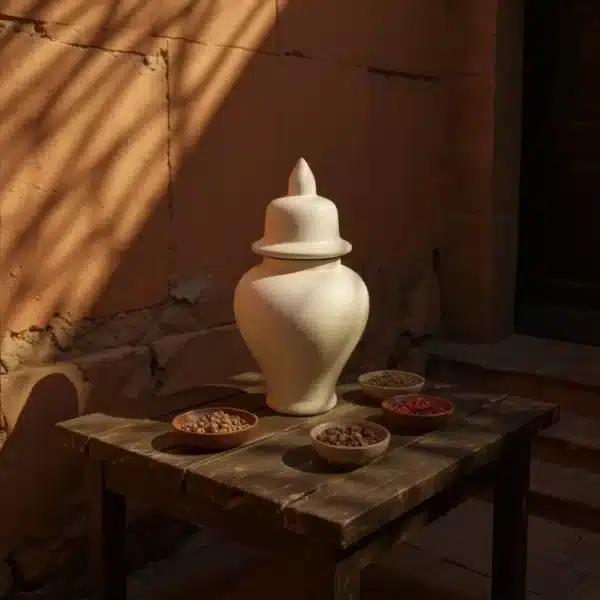 Seramik Şah Küp Obje - Dekoratif Vazo / Kavanoz