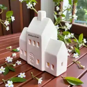 İskandinav Tarzı Seramik Ev Mumluk: Işıklı ve Dekoratif Obje 6 İskandinav Tarzı Seramik Ev Mumluk: Işıklı Ve Dekoratif Obje